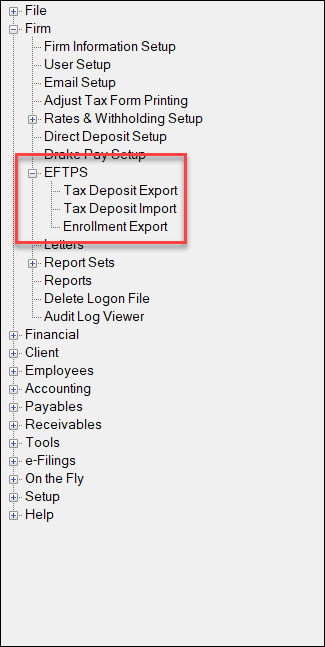 Firm EFTPS Options